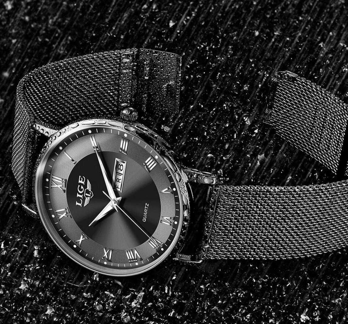 Наручний годинник LIGE в чорному кольорі