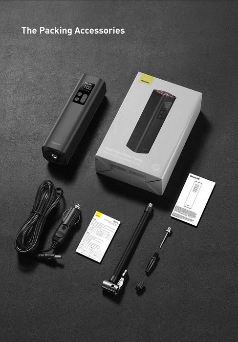 Насос в авто Baseus Super Mini Inflator Pump | Компресор | Автонасос
