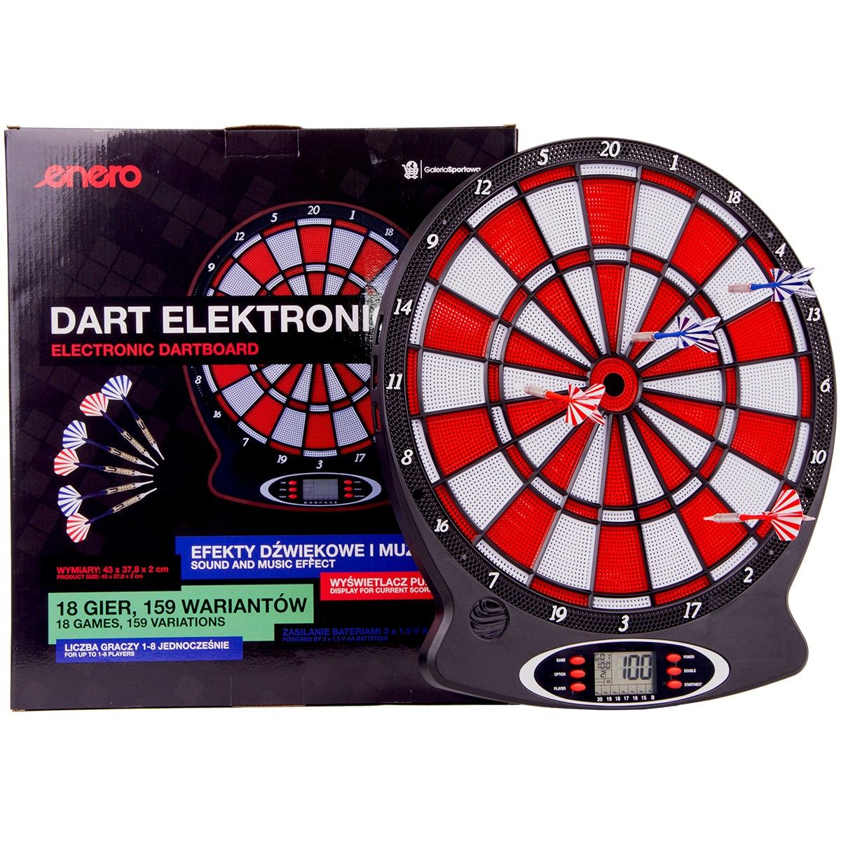 dart elektroniczny enero 43 cm czerwony