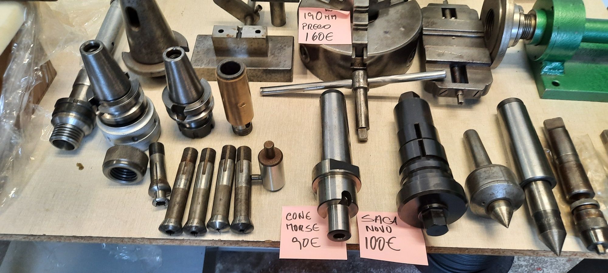 Material para metalomecânica, pinças para torno ou fresadora  etc