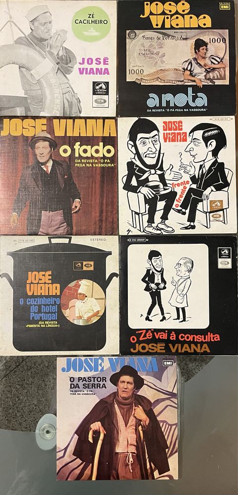 Discos em vinil (25). Musica e humor português  com caixa arquivadora