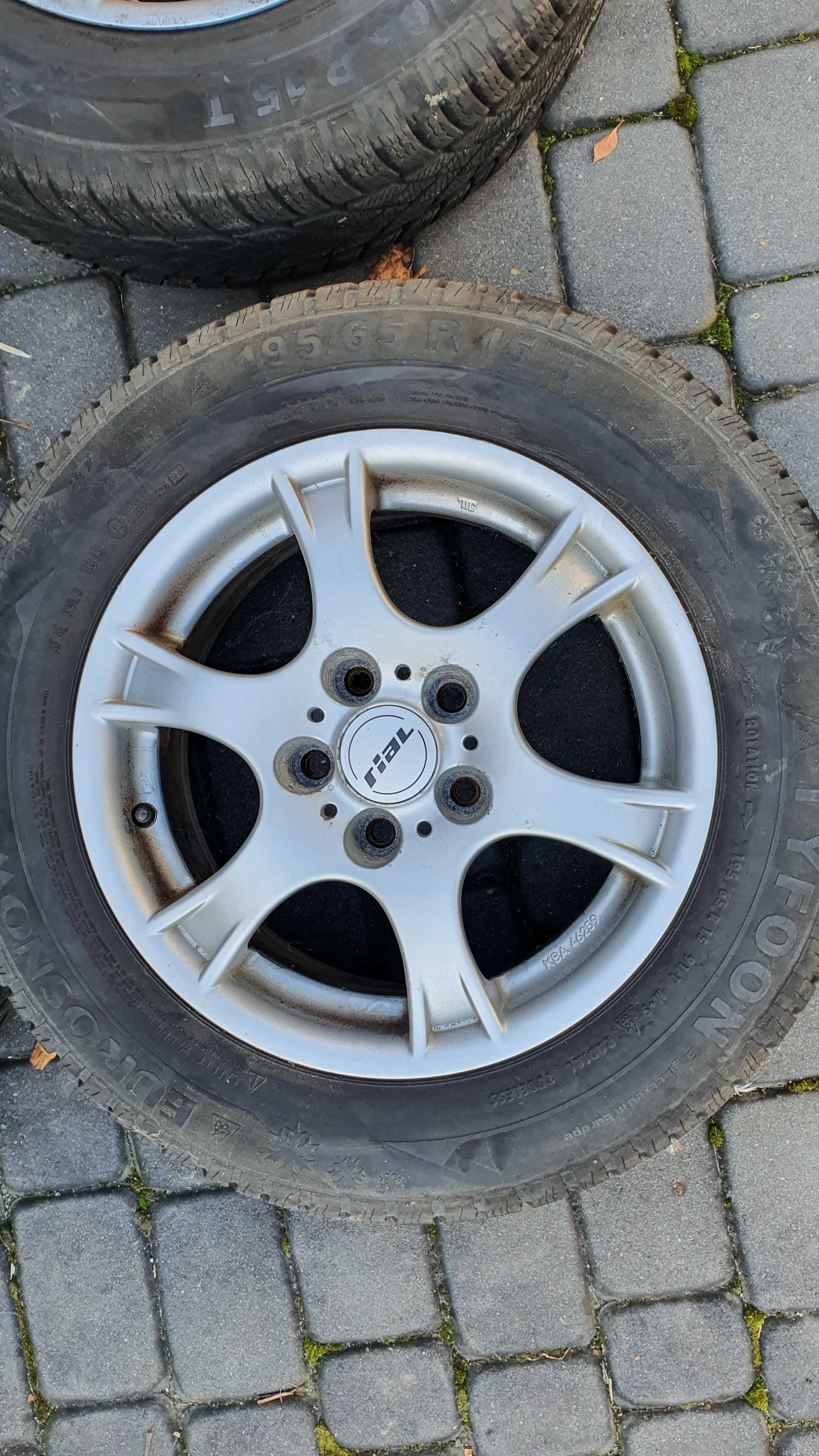 Koła 15", felgi aluminiowe, Opel, 5x110, z oponami 195/65 R15