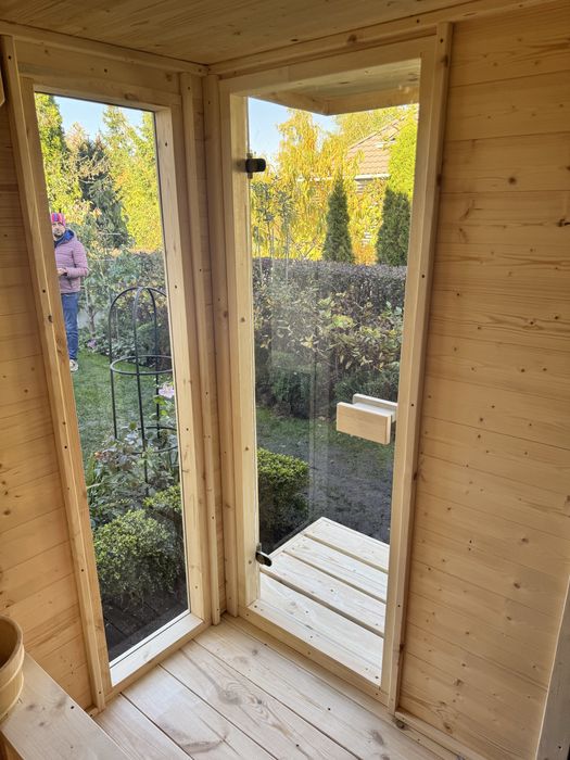 Sauna ogrodowa opalana drewnem ocieplona