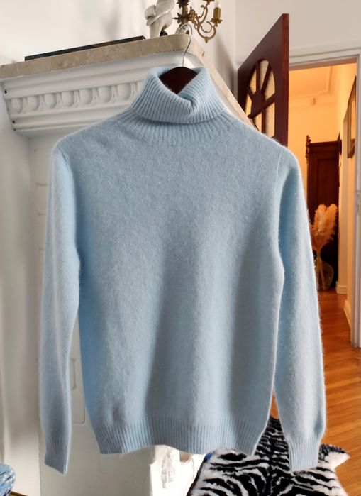 Sweter kaszmir baby blue nowy M