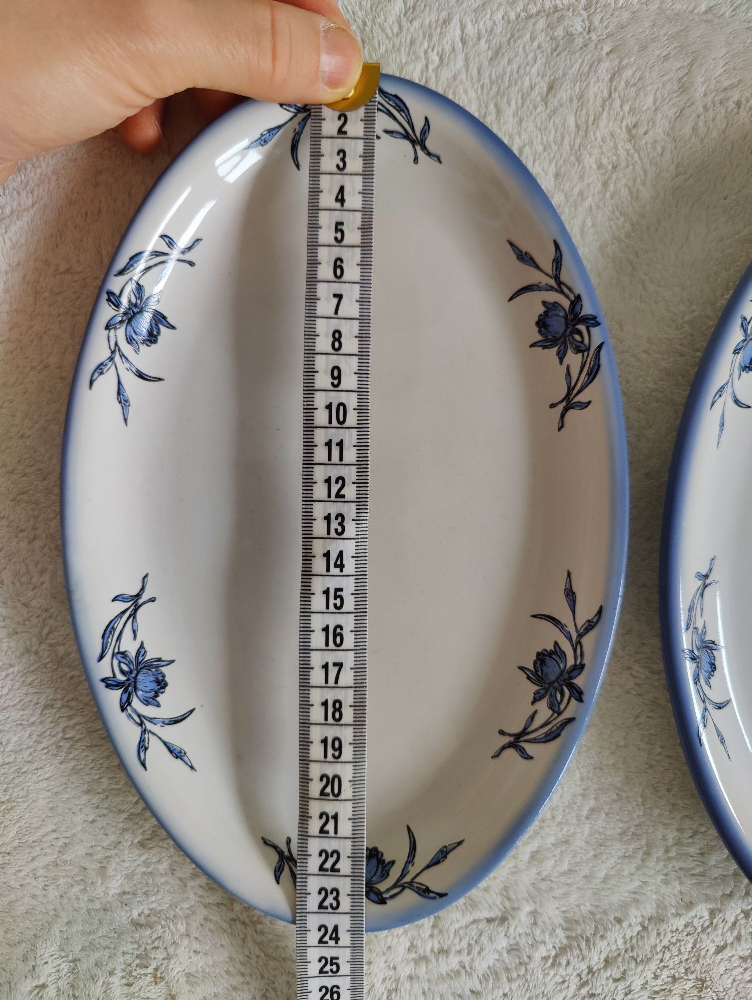 Ceramika porcelana fajans porcelit Pruszków 2 talerze półmiski PRL