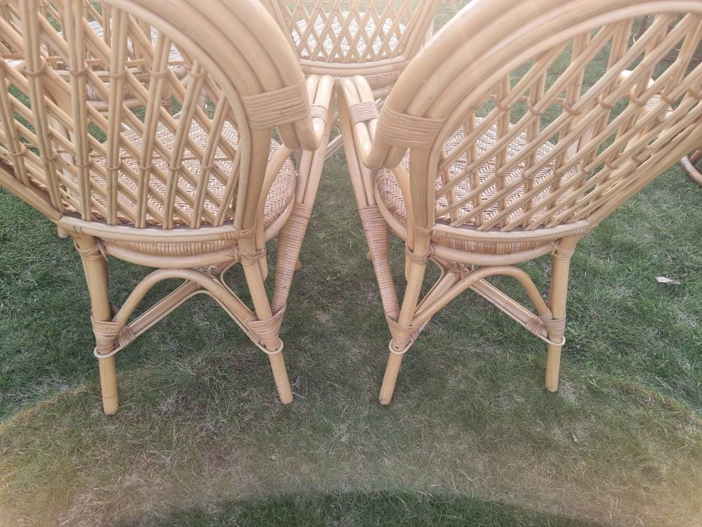 4 krzesła na taras werandę wiklina rattan ratan bambus