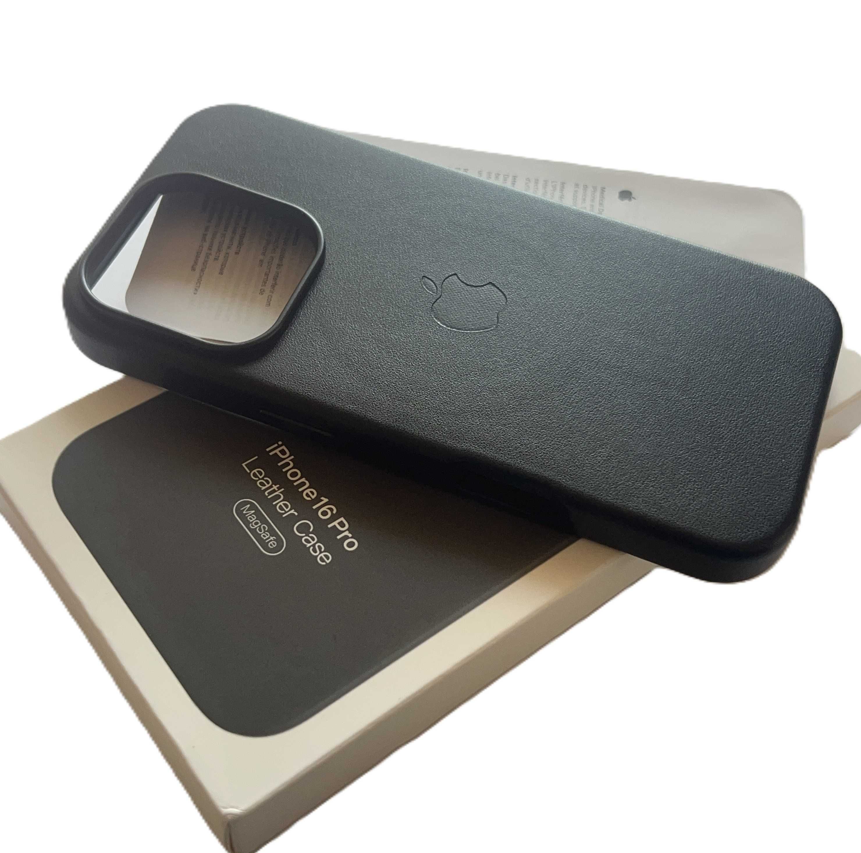 Etui iPhone Case 16 PRO do Apple oryginalne Czarne Skórzane MagSafe
