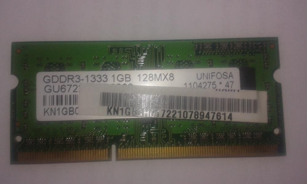 Pamięć 1GB RAM DDR3 SODIMM 1333 Model 128MX8 PC3L