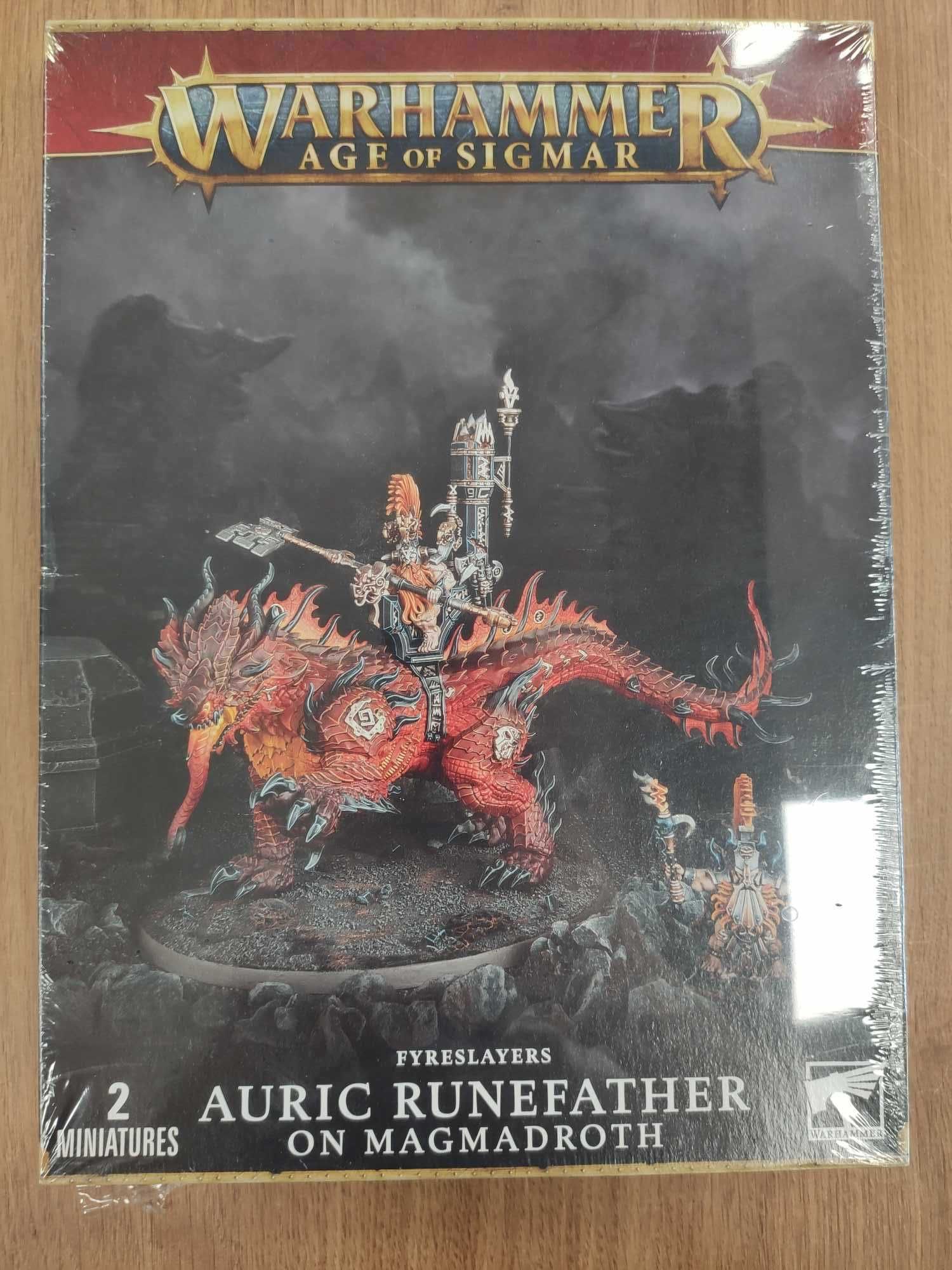 Auric Runefather on Magmadroth - Fyreslayers - Warhammer Age of Sigmar