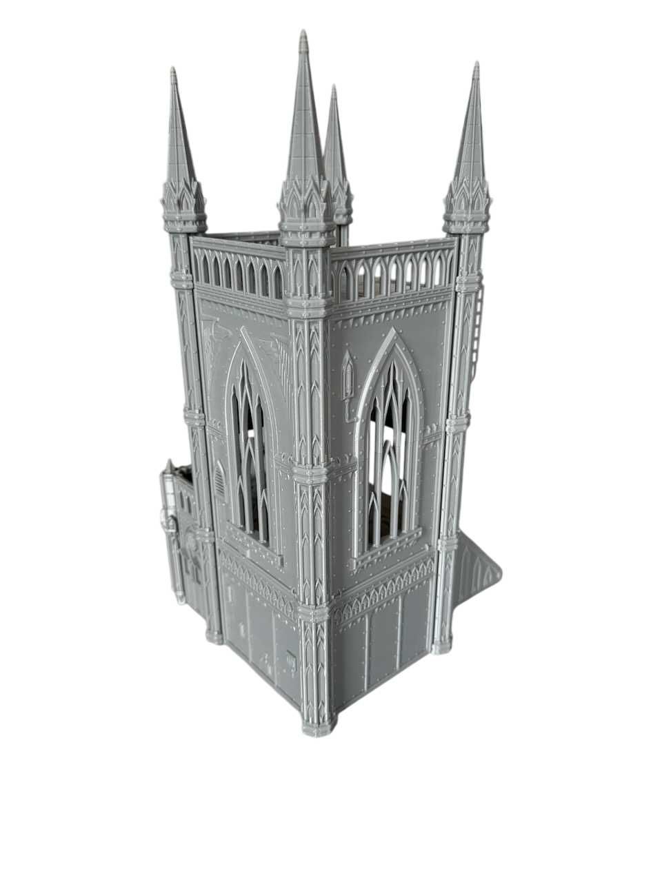 Baszta gotycka z drabiną, teren do gier bitewnych grimdark, sci-fi, 3D