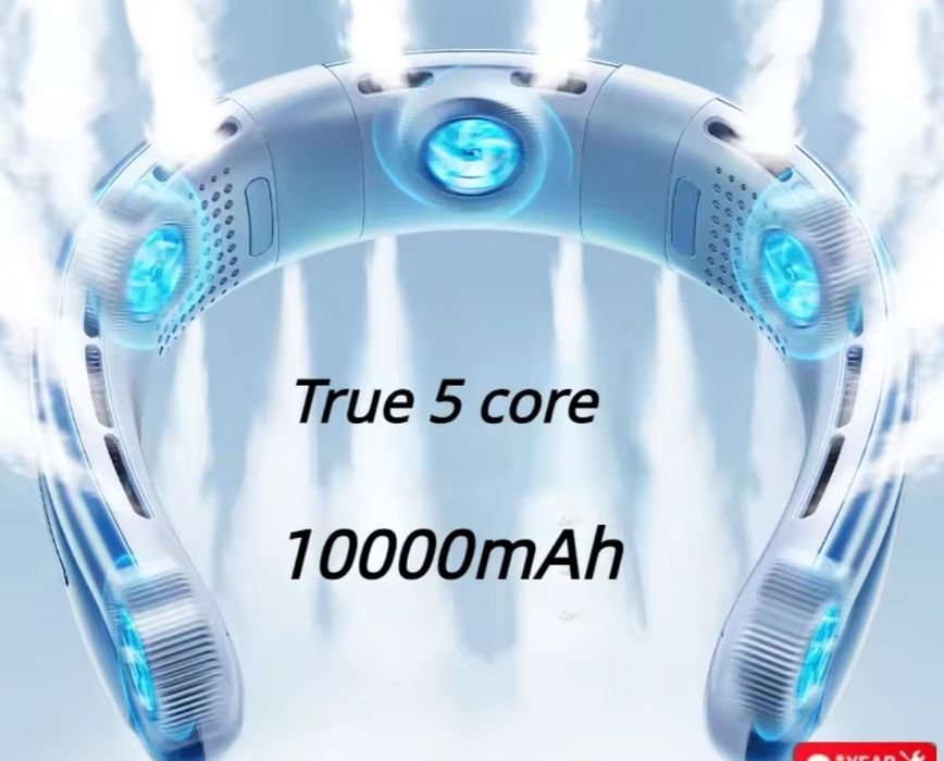 Wentylator przenośny na szyję + kabelek USB C