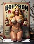 Металлическая табличка "Bourbon Whiskey" 14х20 см – стильный декор!
