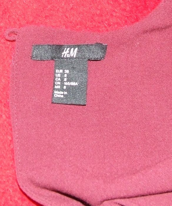 H&M sukienka buraczek burgund roz. S / M 38 - wysyłka! inpost poczta
