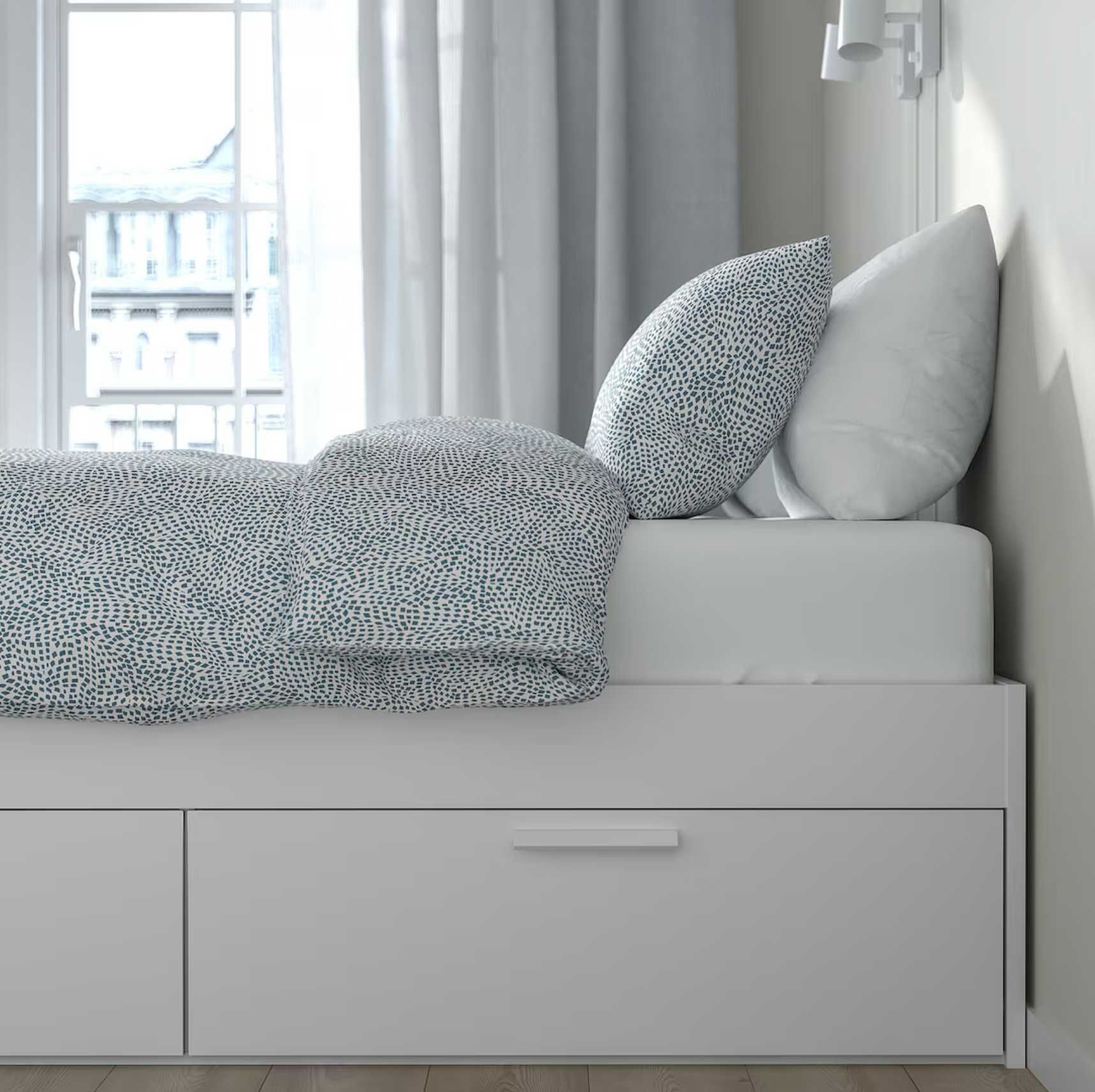 łóżko BRIMNES IKEA + dno LINDBÅDEN 160x200 cm