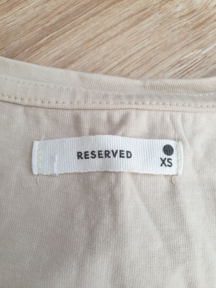 Beżowa damska bluzka t-shirt reserved XS jak nowa