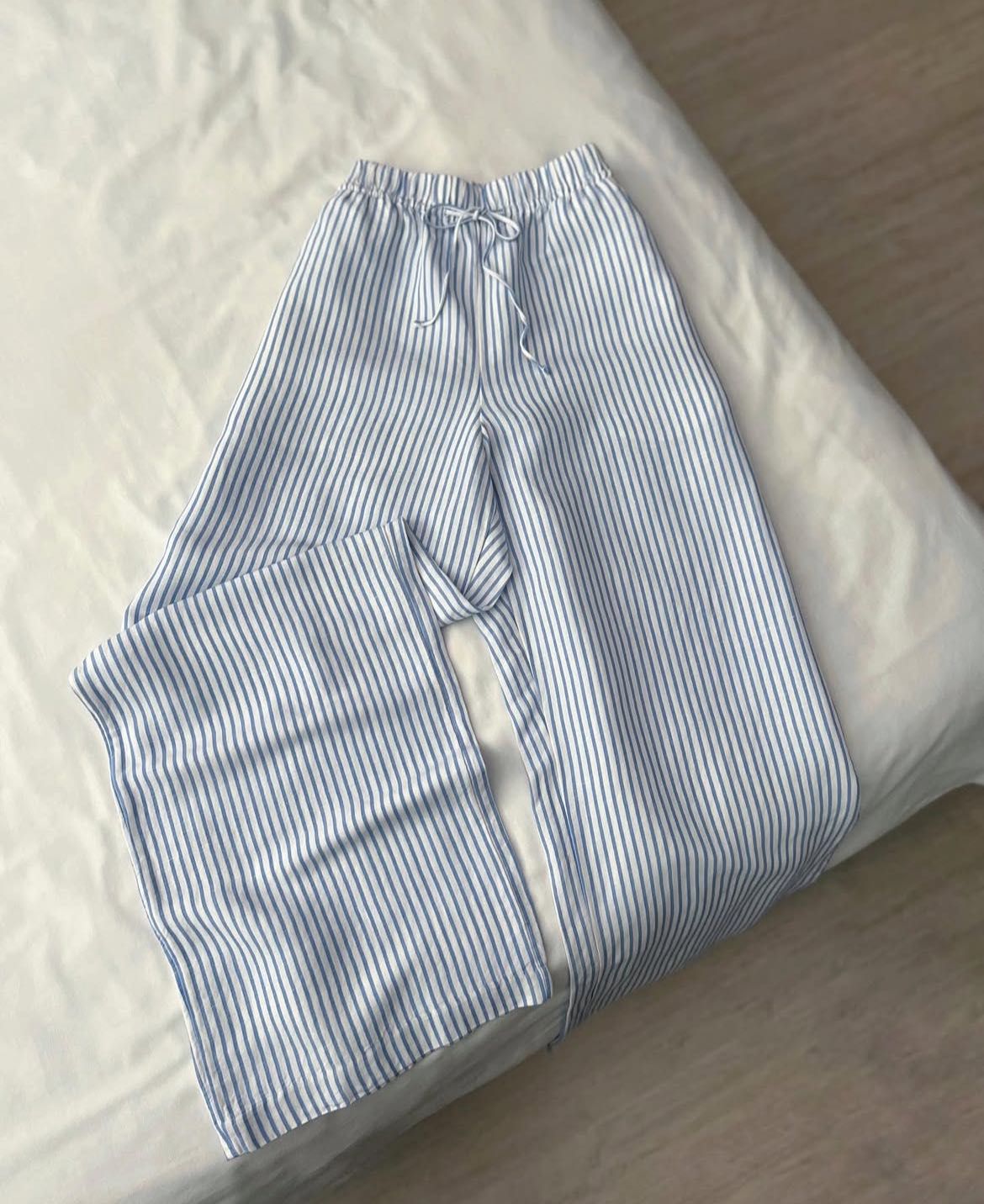 Лляні штани h&m у смужку, розмір м