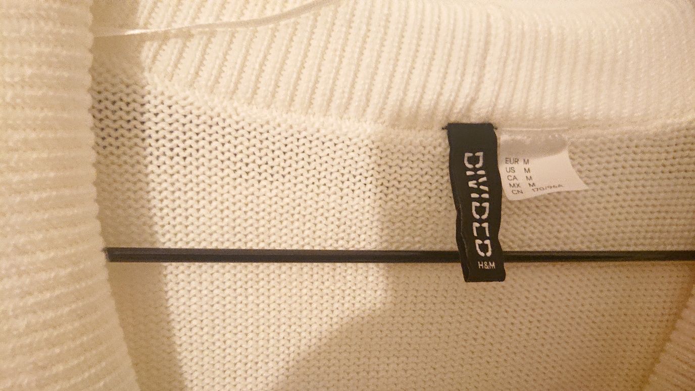 H&M ażurowy piękny sweter kardigan z ozdobnym kołnierzem M'