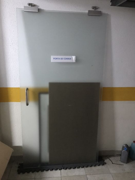 Porta de correr de vidro temperado