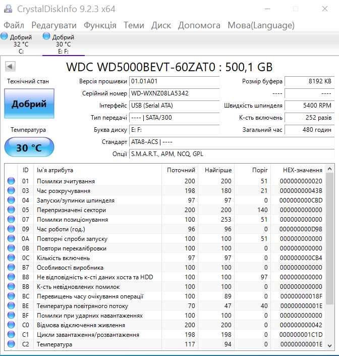 зовнішний HDD 500GB 2.5" WDC WD5000BEVT-60ZATO500.1GB +комплект