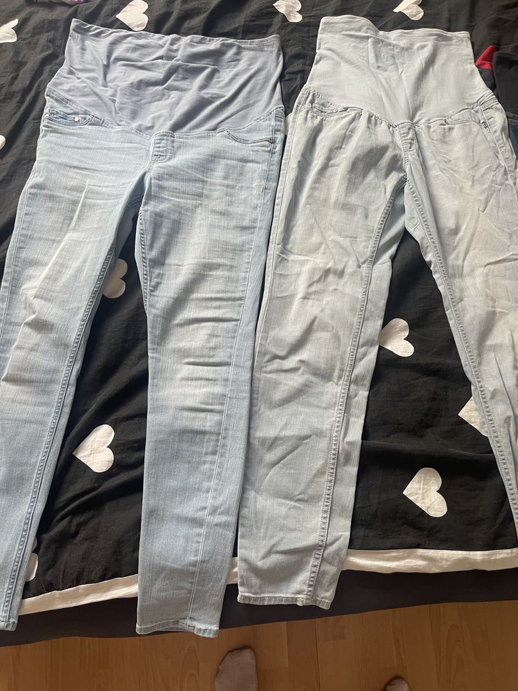 Spodnie jeansy ciążowe 3 pary m/38 xl spodnie dla ciężarnej