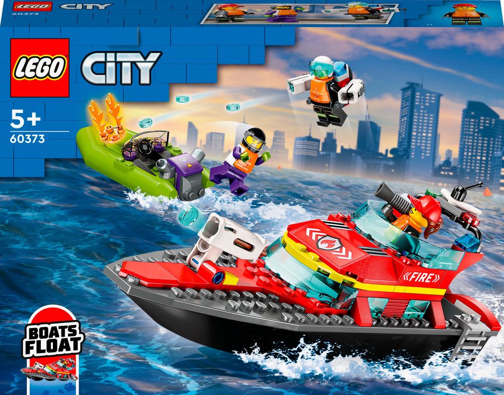 Конструктор LEGO City Човен пожежної бригади (60373) Лего