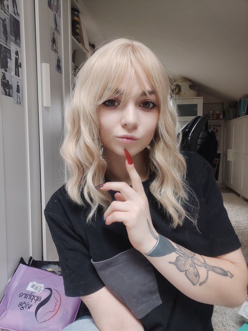 Peruka blond z grzywką bob WIG blonde cosplay