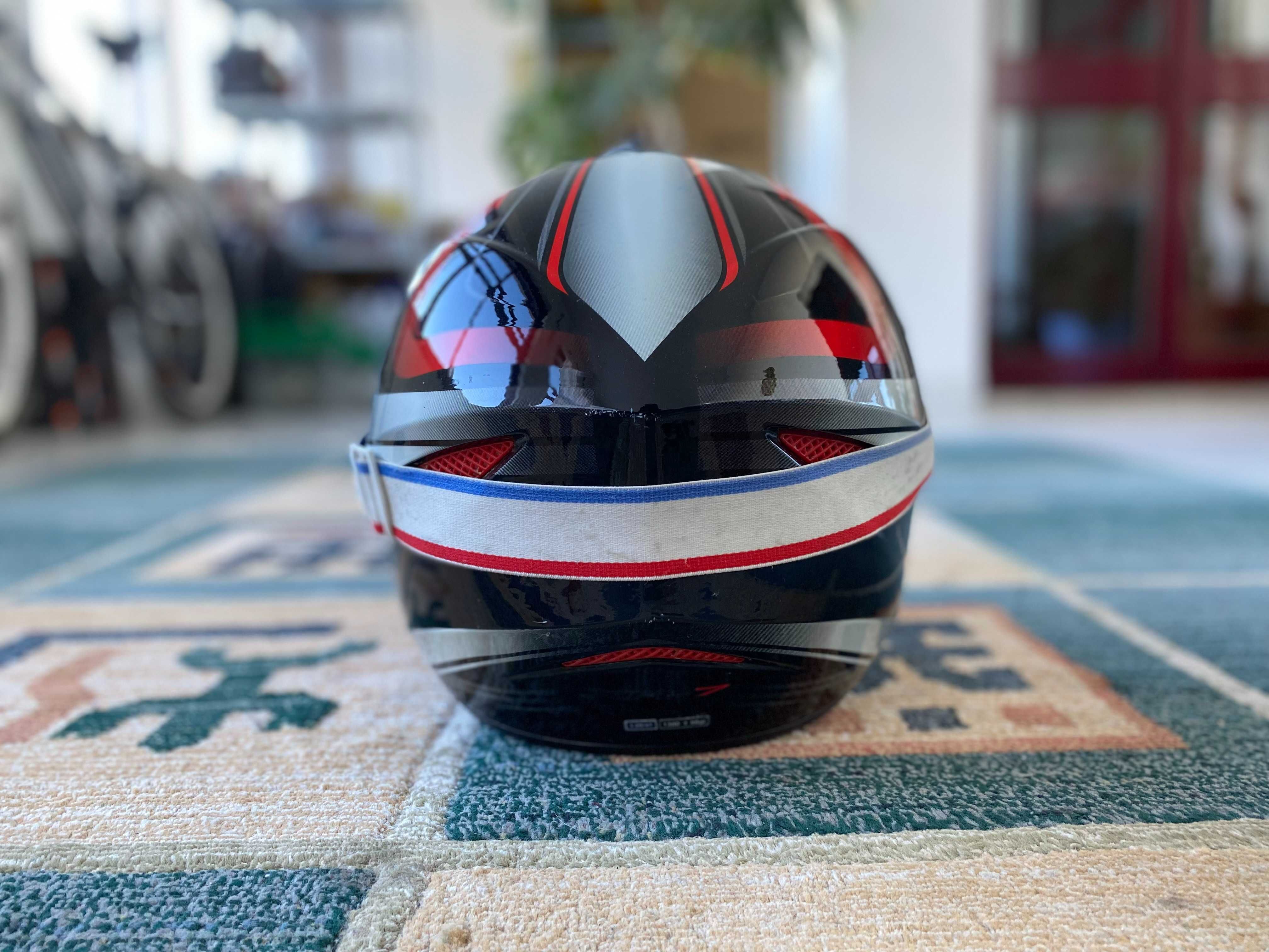 Capacete motocross CMS XR-7 mais óculos
