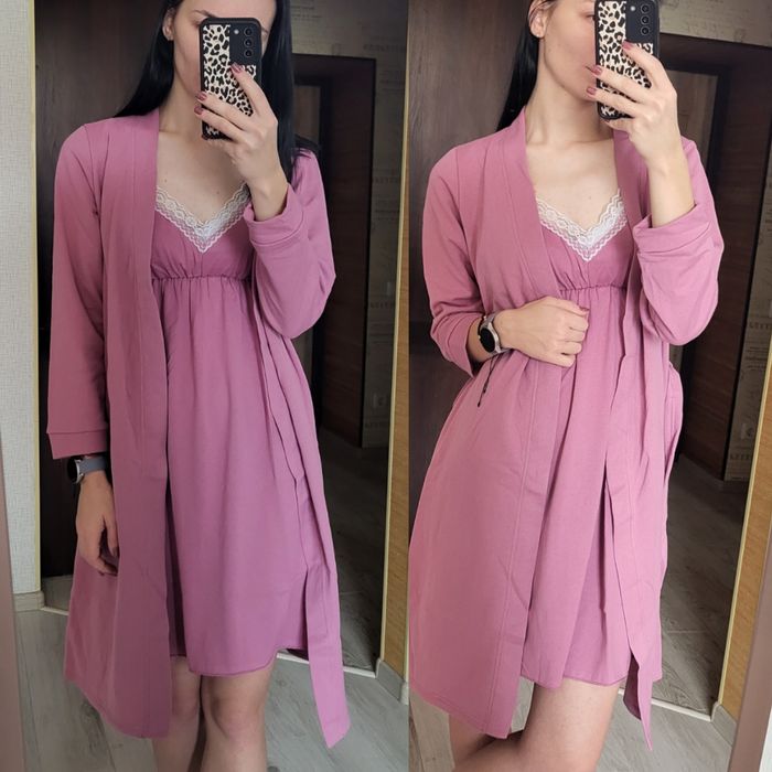 Набір на пологи. Сорочка для годування та халат