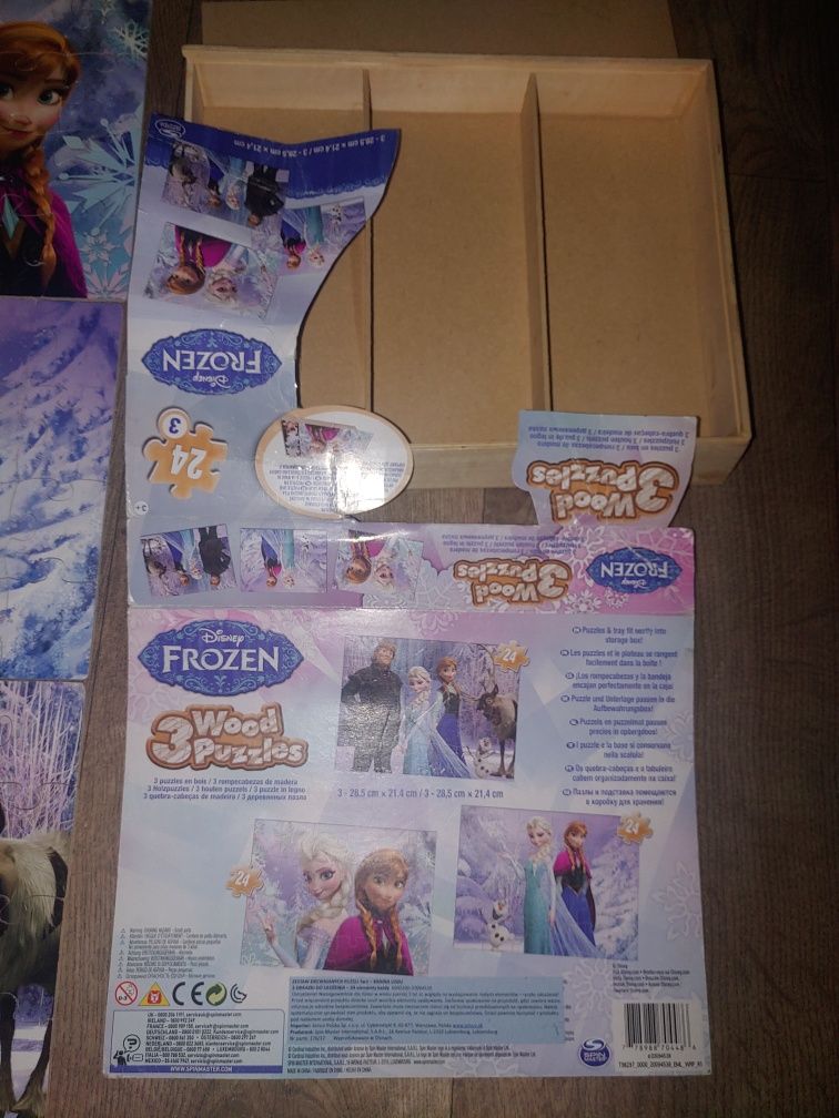 Puzzle drewniane Frozen Kraina Lodu Elsa i Anna 3w1