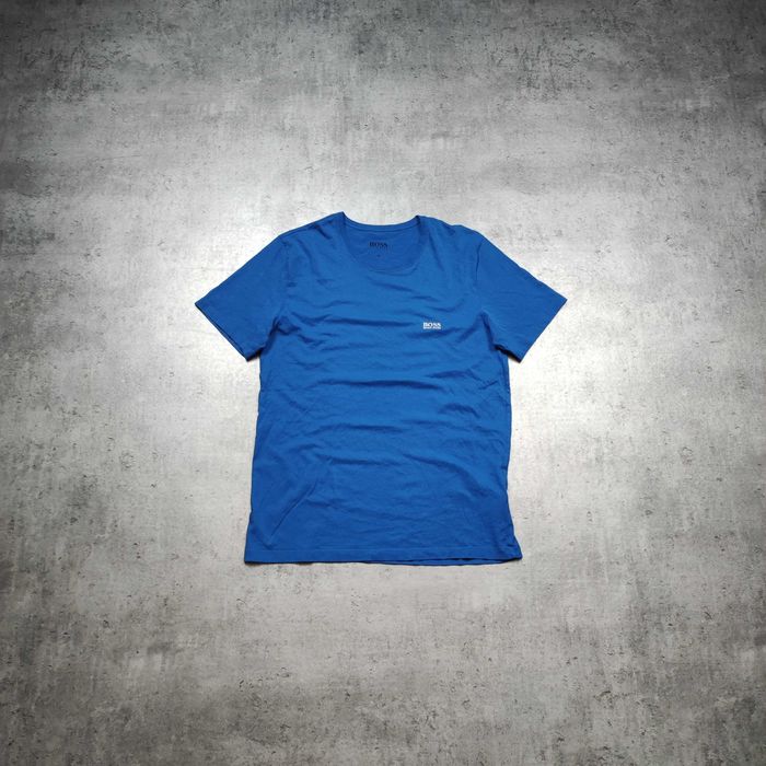 MĘSKA Elegancka PREMIUM Niebieska Koszulka Bawełna Hugo Boss Casual