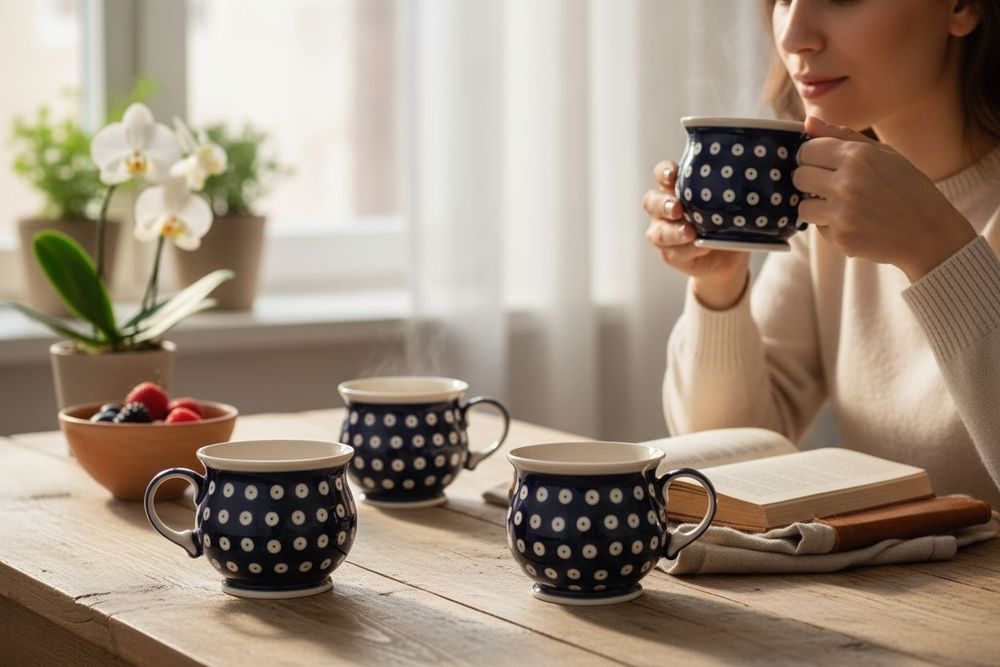 Kubeczki poj 420 ml..Kpl.4 sztuki.Ceramika Bolesławiec