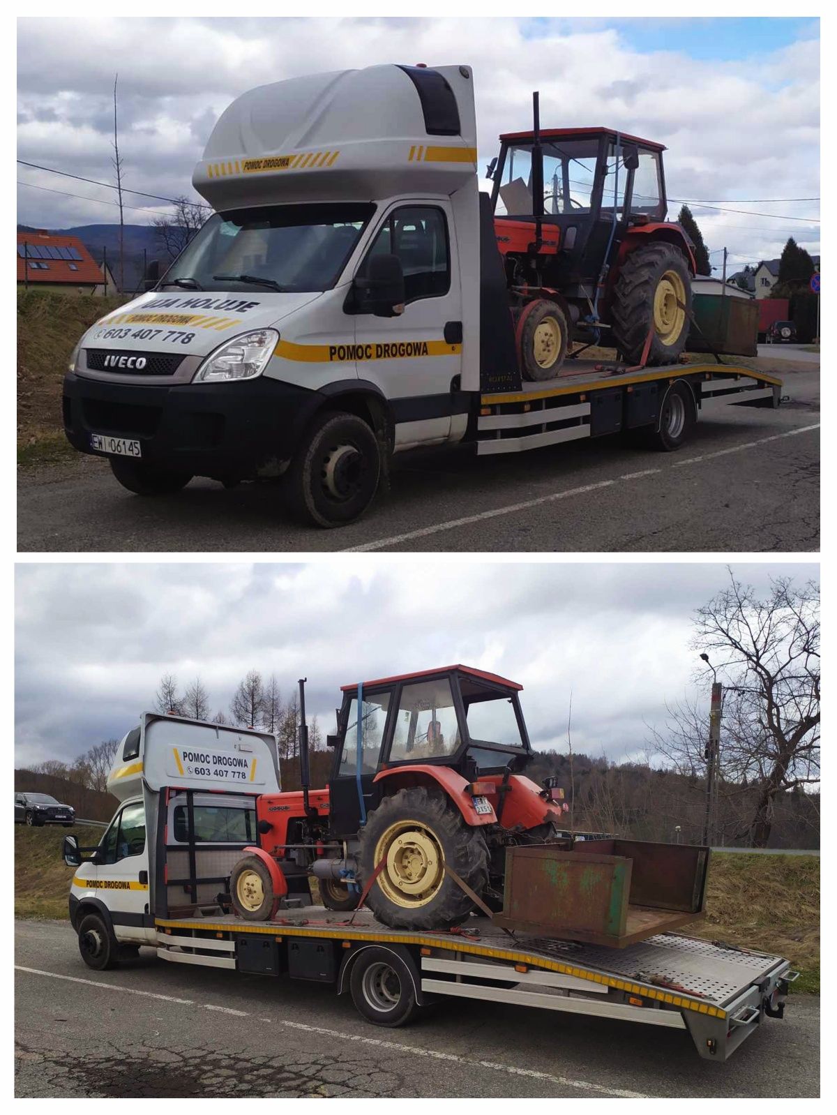 Transport Laweta do 13Ton Ciągniki Koparki Przyczepy Busy Wózki Maszyn