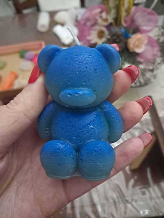 Vela ursinho azul claro