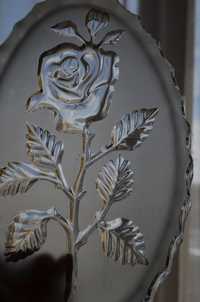 patera taca szkło prasowane dymione róża