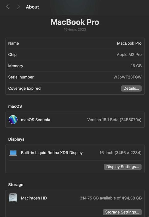 MacBook Pro 16″ M2 Pro – cena do negocjacji, stan jak nowy, gwarancja