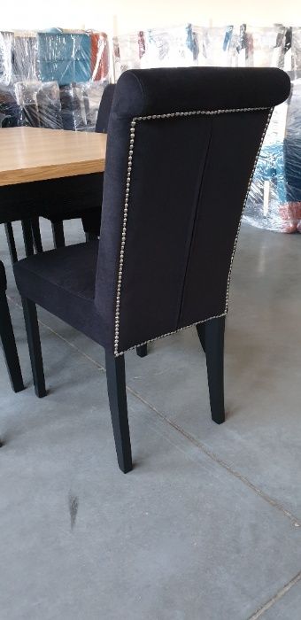 Krzesło pikowane czarne do salonu jadalni Producent PROMOCJA!nowe