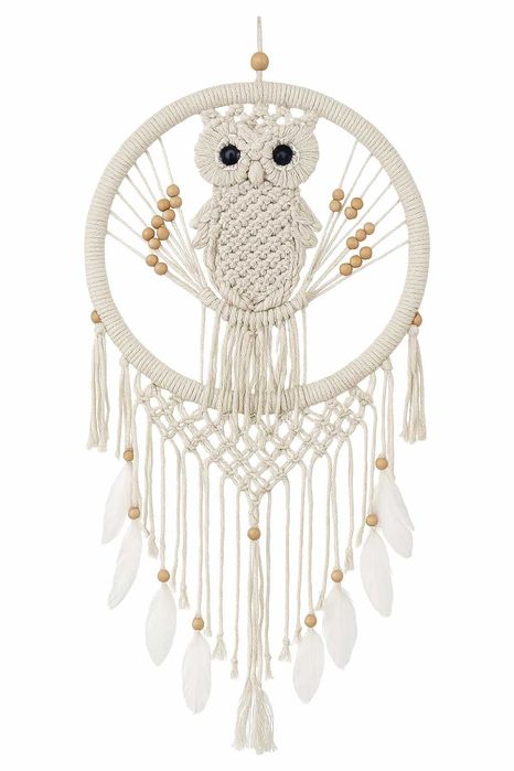 Łapacz snów Sowa dreamcatcher 100 cm Handmade Boho Dekoracja