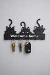Uchwyt na klucze "WELCOME HOME" z kotami