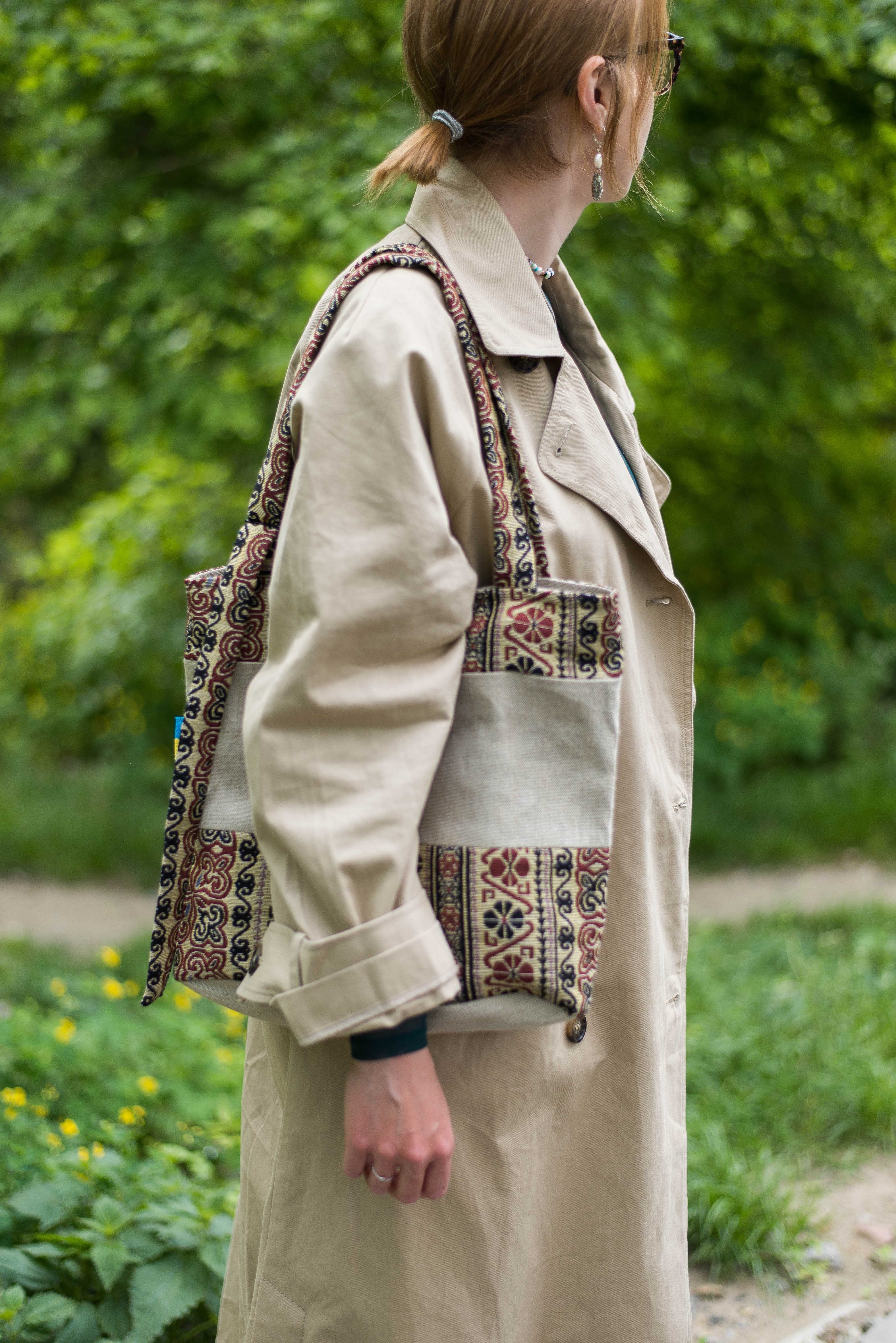 Жіноча текстильна сумка через плече « ФЕНІКС» в стилістиці етно.