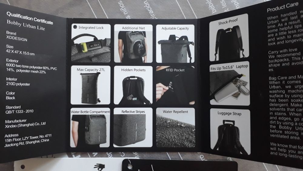 Plecak antykradzieżowy xd Design BOBBY URBAN Lite BACKPACK
