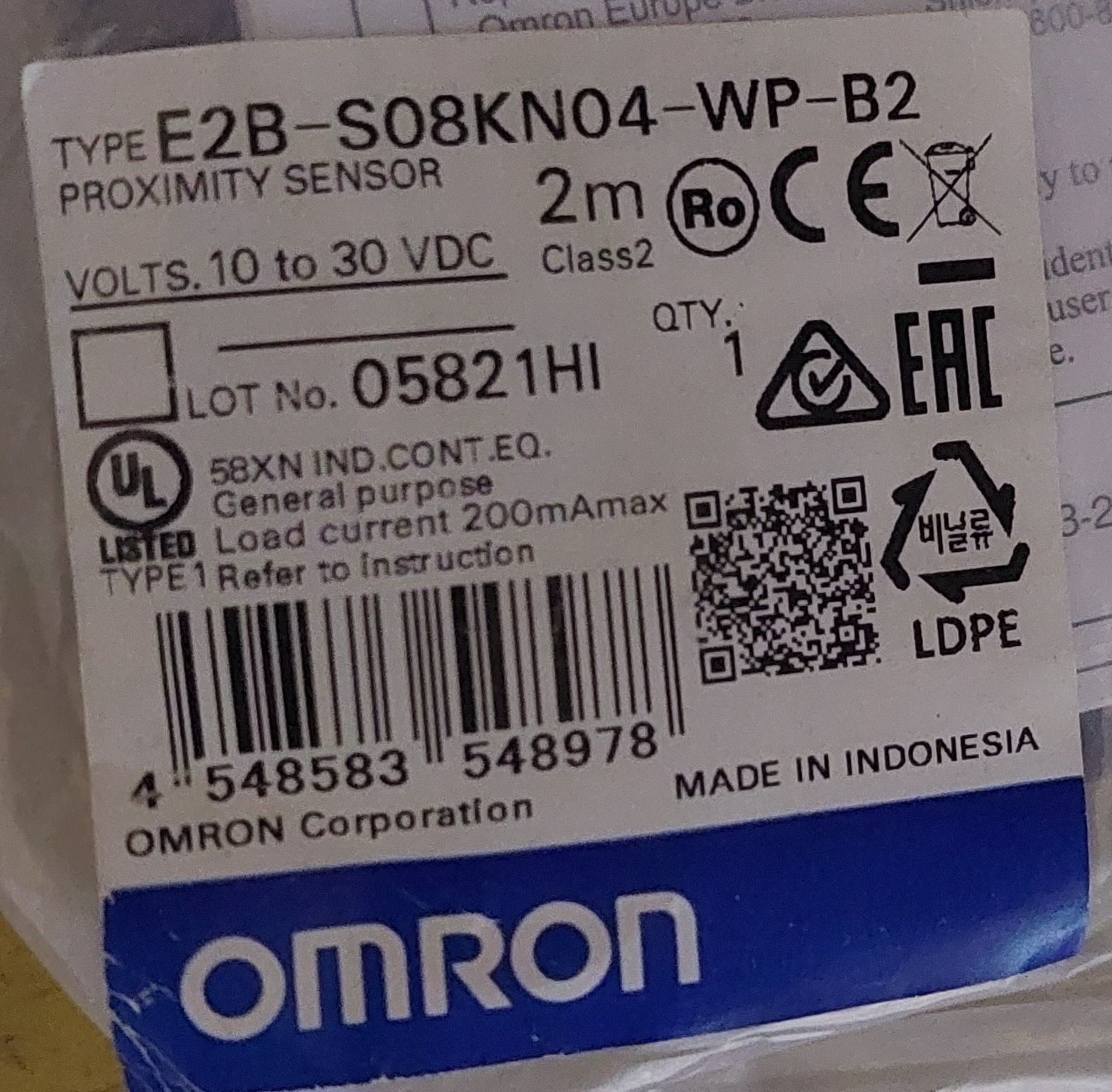 Індуктивний датчик OMRON