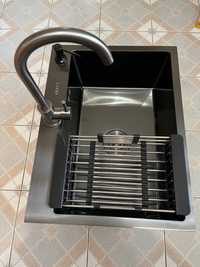 Мийка кухонначорна PVD60*45 4 в 1    кран+корзина+дозатор