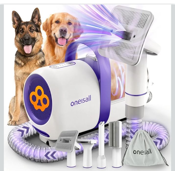oneisall Odkurzacz dla psów ze szczotką, super chłonność 12 000 Pa