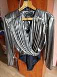Srebrny body-top elegancka bluzka Opera by Richards, 14/42/XXL
