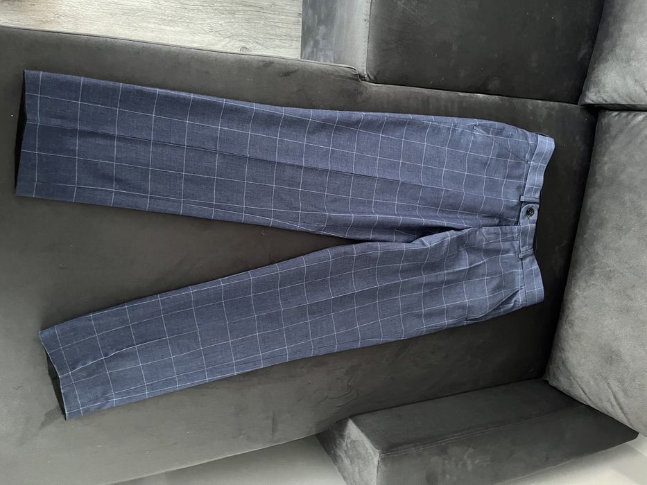 Garnitur męski slim kratka ślubny klasyka pierre cardin