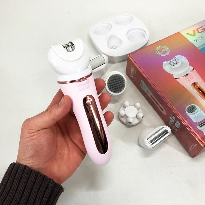 ‼️ Епілятор, депілятор  VGR 5 в 1 V-751, 5 насадок. Рожевий, зелений.