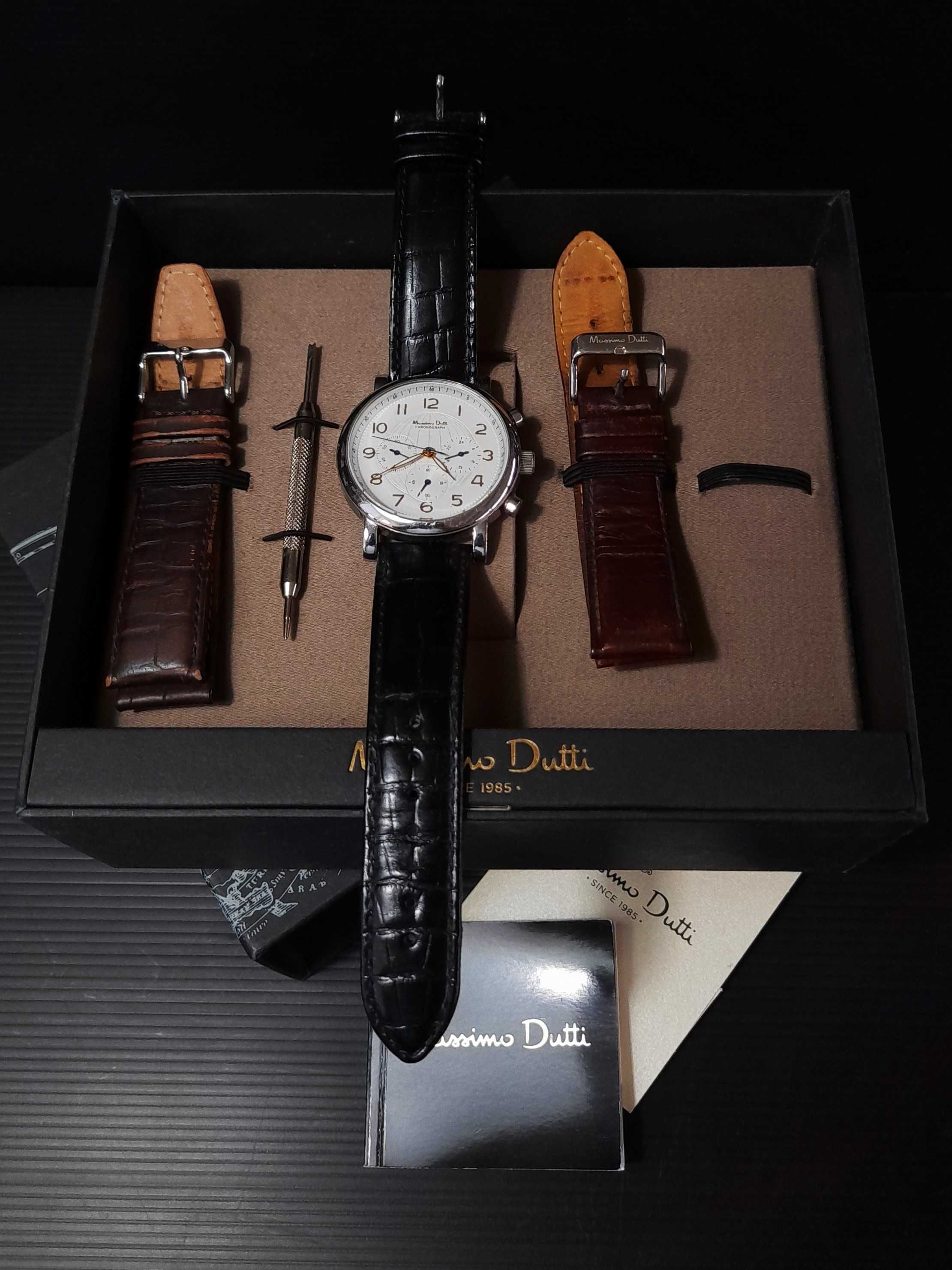 relógio Massimo Dutti Chronograph homem com kit de 3 pulseiras