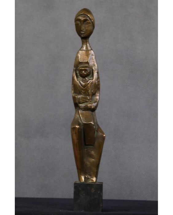 Madonna z dzieciątkiem. Brąz. Stal. Raf Verjans (1935 - 2022). Belgia.