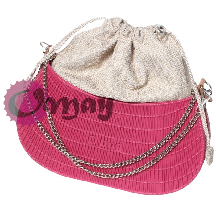 Beżowy organizer do OBAG SWING Worek struktura 2 kieszenie komin OMAY