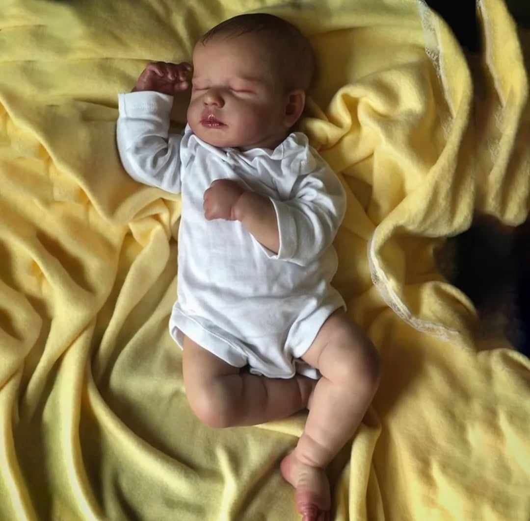 Nowa duża lalka typu Reborn śpiący bobas z akcesoriami prezent